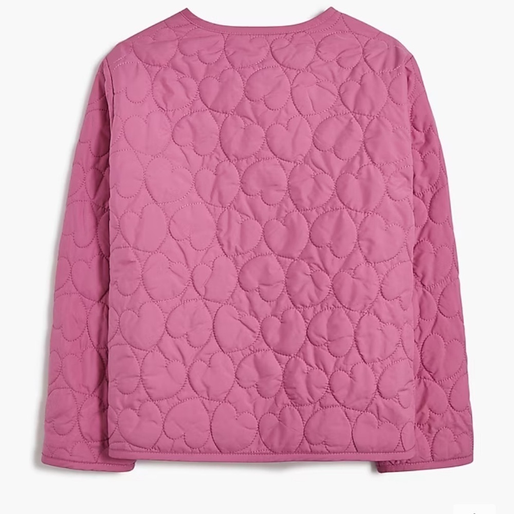 Crewcuts Girl 2-3 XXS 2T Quilted Snap Down Pink Jacket Heart Shape NEW $108 MSRP - Picture 2 of 5